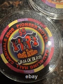 $5 PIONEER CASINO 6 Chip Set POKER CHIP LAUGHLIN NEVADA RIVER RUN CARNIVAL 2006