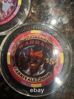 $5 PIONEER CASINO 6 Chip Set POKER CHIP LAUGHLIN NEVADA RIVER RUN CARNIVAL 2006