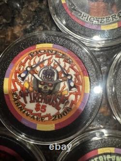 $5 PIONEER CASINO 6 Chip Set POKER CHIP LAUGHLIN NEVADA RIVER RUN CARNIVAL 2006