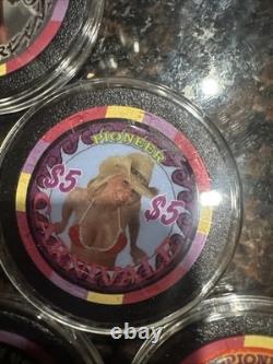 $5 PIONEER CASINO 6 Chip Set POKER CHIP LAUGHLIN NEVADA RIVER RUN CARNIVAL 2006