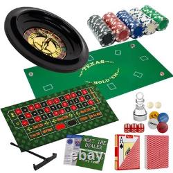 5 in 1 Casino Game Pro Set 100 Pro Poker Chip, Blackjack+Roulette Wheel+Crap 5 in 1 Casino Game Pro Set 100 Pro Poker Chip, Blackjack+Roulette Wheel+Crap