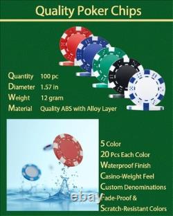 5 in 1 Casino Game Pro Set 100 Pro Poker Chip, Blackjack+Roulette Wheel+Crap 5 in 1 Casino Game Pro Set 100 Pro Poker Chip, Blackjack+Roulette Wheel+Crap