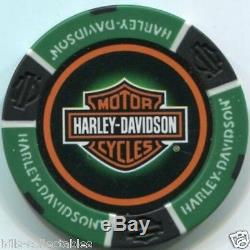 5 pc 5 colors HARLEY DAVIDSON PROFESSIONAL poker chip sample set NEW DESIGN
