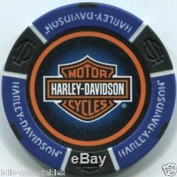 5 pc 5 colors HARLEY DAVIDSON PROFESSIONAL poker chip sample set NEW DESIGN