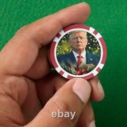 50 Piece Set! Trump 2024 Christmas Composite Poker Chips Double Sided
