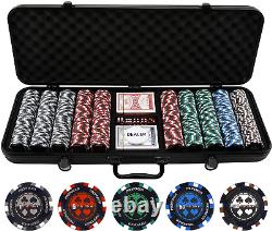 500 13.5G Pro Poker Clay Poker Chip Set Casino Quality Clay Poker Chips with D