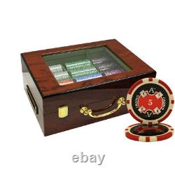 500 14g Ace Casino Clay Poker Chips Set High Gloss Photo Frame Wood Case