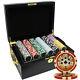 500 14g High Roller Clay Poker Chips Set Mahogany Case
