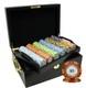 500 14g Monte Carlo Poker Club Chips Set Black Wood Case
