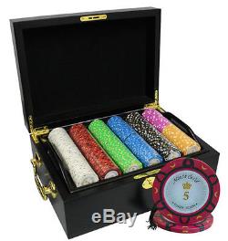 500 14g Monte Carlo Poker Room Poker Chips Set Mahogany Case