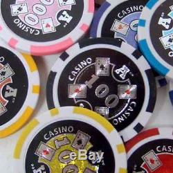 500 Ace Casino Poker Chip Set. 14 Gram Heavy Weighted Poker Chips