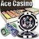500 Ace Casino Poker Chip Set. 14 Gram Heavy Weighted Poker Chips Grade Clay Ct