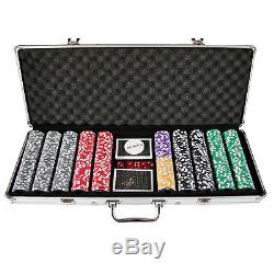 500 Ben Franklin Casino Table Poker Chips Set with Cards
