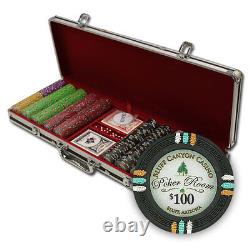 500 Bluff Canyon 13.5g Clay Poker Chips Set with Black Aluminum Case Pick Chips