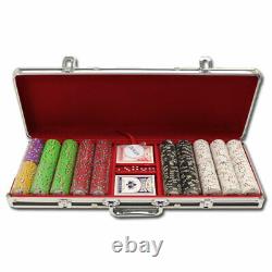 500 Bluff Canyon 13.5g Clay Poker Chips Set with Black Aluminum Case Pick Chips