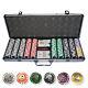 500 Casino Table Hi Roller Poker Chips Set with Aluminum Case