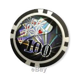 500 Casino Table Hi Roller Poker Chips Set with Aluminum Case