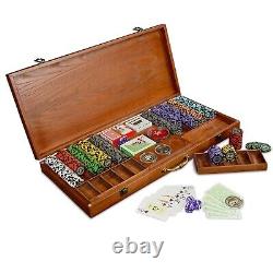 500 Chips Poker Set with Case Professional Chips Plus 5 Poker Dice Texas Holdem