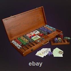 500 Chips Poker Set with Case Professional Chips Plus 5 Poker Dice Texas Holdem