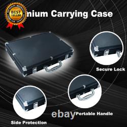 500 Clay Composite Poker Chips Set with Aluminum Case Two Decks of Playing