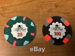 500 Complete Classic Top Hat and Cane Paulson Poker Chip Set VERY HARD TO GET