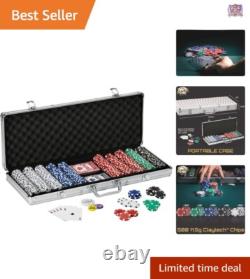 500-Count 11.5g Texas Hold'em Poker Chip Set in Lockable Aluminum Case