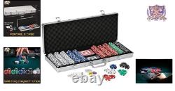 500-Count 11.5g Texas Hold'em Poker Chip Set in Lockable Aluminum Case