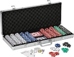 500-Count 11.5g Texas Hold'em Poker Chip Set in Lockable Aluminum Case