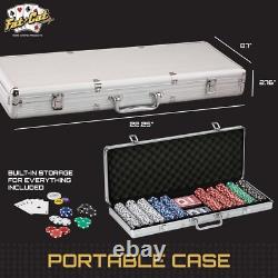 500-Count 11.5g Texas Hold'em Poker Chip Set in Lockable Aluminum Case