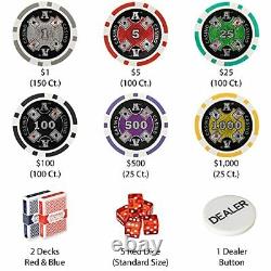 500 Count Ace Casino Poker Set 14 Gram Clay Composite Chips Aluminum Case Cards