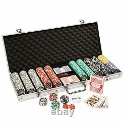 500 Count Ace Casino Poker Set 14 Gram Clay Composite Chips Aluminum Case Cards