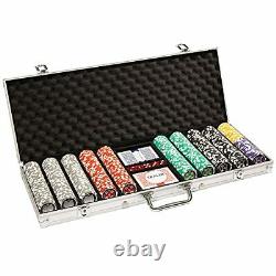 500 Count Ace Casino Poker Set 14 Gram Clay Composite Chips Aluminum Case Cards