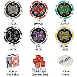 500 Count Ace Casino Poker Set 14 Gram Clay Composite Chips with Aluminum