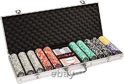 500 Count Ace Casino Poker Set 14 Gram Clay Composite Chips with Aluminum Case