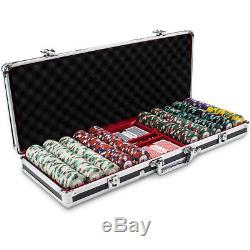 500 Count Claysmith'Poker Knights' Poker Chips Set in Black Aluminum Case