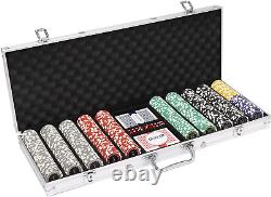 500 Count Eclipse Poker Chip Set Padded Aluminum Case Heavyweight 14 Gram Ch