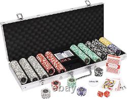 500 Count Eclipse Poker Chip Set Padded Aluminum Case Heavyweight 14 Gram Ch