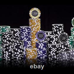 500 Count Eclipse Poker Chip Set Padded Aluminum Case Heavyweight 14 Gram Ch