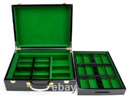 500 Count Hi-Gloss Wooden Poker Chips Set Storage Case New