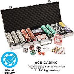 500 Count The Ultimate Poker Set 14 Gram Clay Composite Chips with Aluminum and