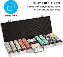 500 Count The Ultimate Poker Set 14 Gram Clay Composite Chips with Aluminum and