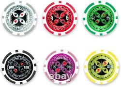 500 Count the Ultimate Poker Set 14 Gram Clay Composite Chips with Aluminum Ca