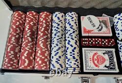 500 Ct 11.5 Gram Clay Poker Chip Set With Case And 3 Books Doyle Brunson