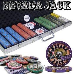 500 Ct Nevada Jack 10 Gram Ceramic Poker Chip Set with Aluminum Case by Brybelly