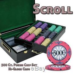 500 Ct Standard Breakout Scroll Chip Set Hi-Gloss Case