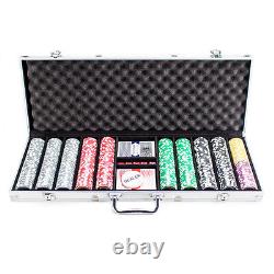 500 Ct Ultimate 14g Casino Poker Chips, Dice, Cards, Dealer Button, Storage Case