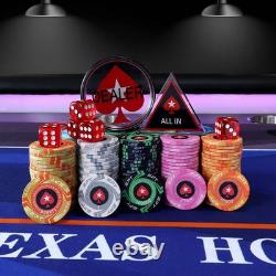 500 EPT Poker Chips Set Ceramic with 5 new dedicated chip cases (for 100 chips)