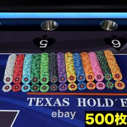 500 EPT Poker Chips Set Ceramic with 5 new dedicated chip cases (for 100 chips)