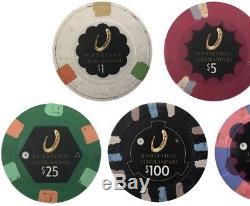 500 Horseshoe Cleveland Paulson Poker Chips Primary Used CASH GAME SET $1-$100