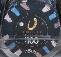 500 Horseshoe Cleveland Paulson Poker Chips Primary Used CASH GAME SET $1-$100